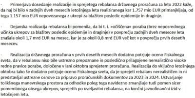Fiskalni svet: Rebalans proračuna je nerealen