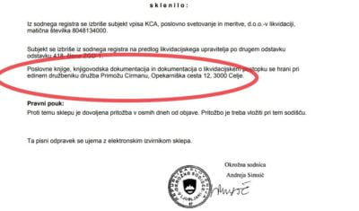 Cirman likvidiral biznis, ki ga je ustanovila Vukovićeva, GEN-I pa nakazal 103.000 evrov