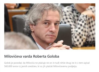 Pritožba IP: V GEN-I z molkom o Miloviću sramotijo Roberta Goloba