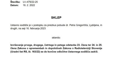 Ustavni sodniki Golobu ustavili čistko vrha RTV Slovenija