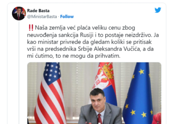 Bo Srbija uvedla sankcije proti Rusiji?
