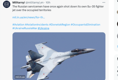 Bo Putin pobesnel: Sestrelili so si drugega Su-35 v tednu