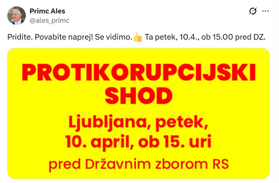 Nova politična realnost: Shod proti korupciji na dan, ko se lomi moč nekdanje koalicije
